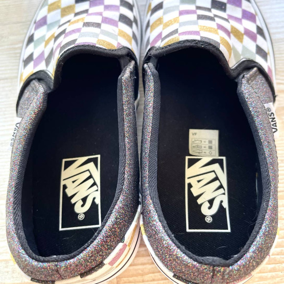 Vans Classic Black and White Canvas Sneakers - Picture 6 of 9